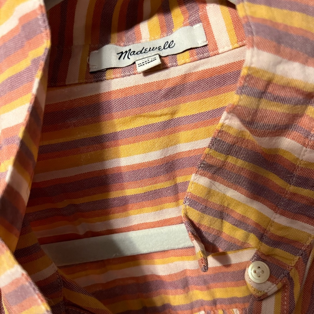 Madewell courier shirt in rainbow stripe